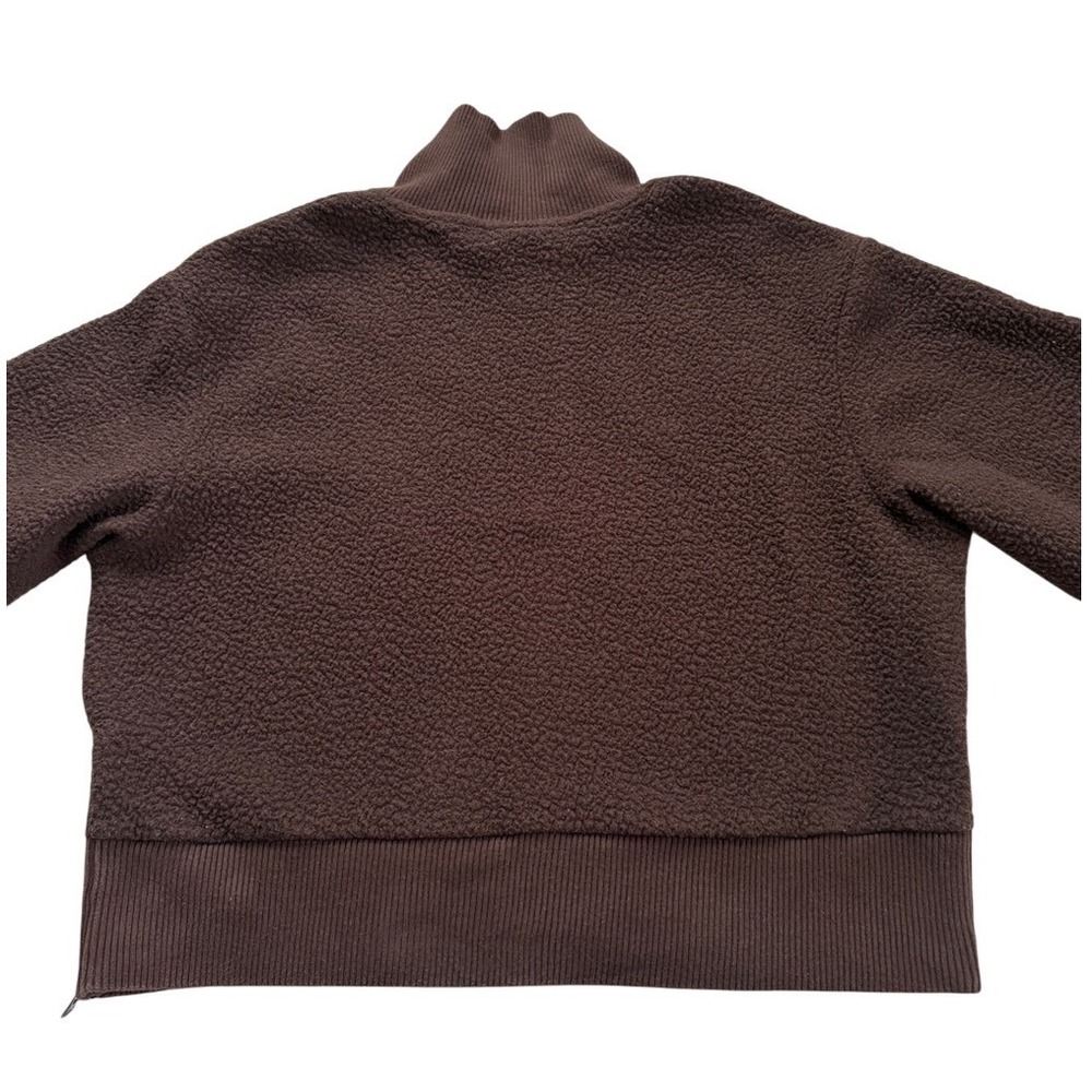 VARLEY Dark Brown Roselle Borg Fleece Half Zip Pullover M Clean Girl Sporty - Picture 4 of 11